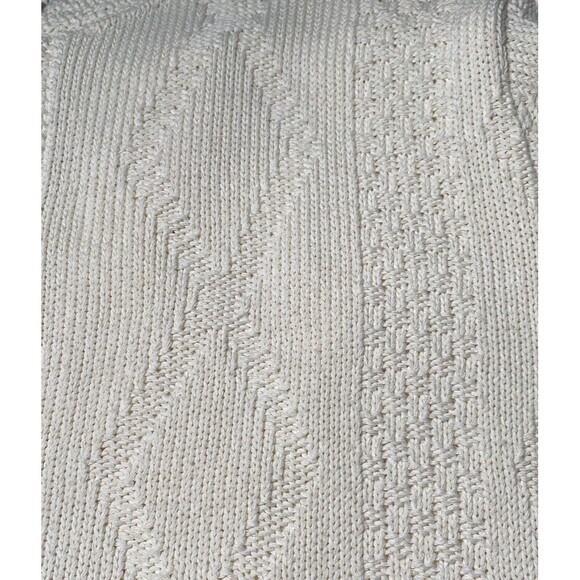 Binghamton Knitting Co. Women's Medium Cream Cardigan Sweater Chunky Knit Button - Picture 4 of 9